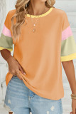 Colorblock Crew Neck SHort Sleeves Top 