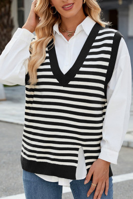 Stripes V Neck Sweater Vest 