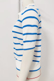 Stripes Short Sleeves Knitting Top 