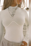 Solid Color Slim Fit Top 