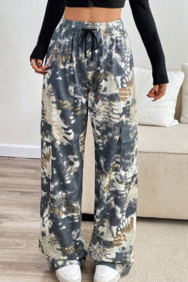 High Waist Wide Leg Printing Pants 