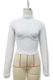 Solid Color Slim Fit Top 