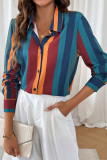 Colorblock Stripes Button Up Shirt 