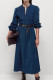 Navy Corduroy Long Dress