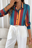 Colorblock Stripes Button Up Shirt 