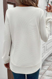 White Waffle Long Sleeves Top 