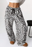 High Waist Leopard Wide Leg Pants 