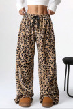 High Waist Leopard Wide Leg Pants 