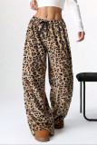High Waist Leopard Wide Leg Pants 