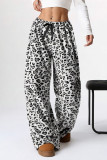 High Waist Leopard Wide Leg Pants 