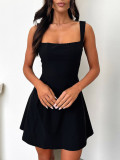 Spaghetti Mini Solid Color Dress 