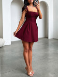 Spaghetti Mini Solid Color Dress 