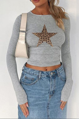 Pentagram Leopard Long Sleeves Top 