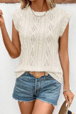 Sleeveless Solid Color Textured Top 