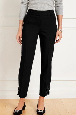 Black Bowknot Skinny Pants 