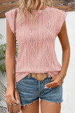 Sleeveless Solid Color Textured Top 