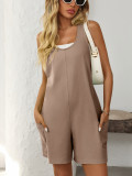 Sleeveless One Piece Overall Romper 