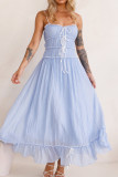 Spaghetti Ruffle Maxi Dress 