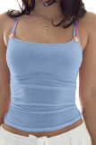 Solid Color Spaghetti Crop Top 