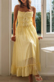 Spaghetti Ruffle Maxi Dress 