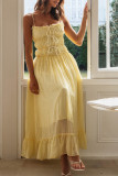 Spaghetti Ruffle Maxi Dress 