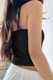 Solid Color Spaghetti Crop Top 
