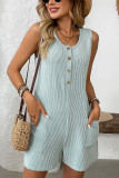 Sleeveless Plain One Piece Romper 