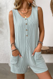 Sleeveless Plain One Piece Romper 