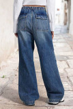 Blue Wide Leg Denim Jeans 