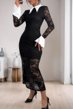 Black Lace Long Dress 