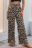 High Waist Leopard Wide Leg Pants 