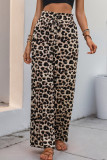 High Waist Leopard Wide Leg Pants 