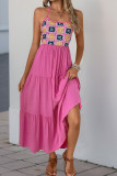 Rosy Boho Halter Neck Dress 
