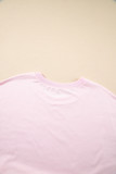 Light Pink Solid Color Pocketed Raw Edge Babydoll Dress