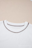 White RODEO Horseshoe Embroidered Patch Pocket T Shirt