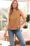 Desert Gold Bowknot V Cut Backless Cotton Tank Top