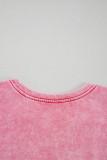 Sachet Pink Mineral Wash Raw Edge Ruffle Mini Dress