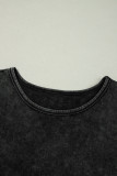 Black Varsity Stripe Half Sleeve Vintage Tee