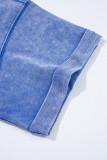Ashleigh Blue Acid Wash Star Patched Rolled Trim Pants Set