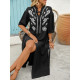 Black Half Sleeves Shirt Dress 