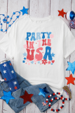 White PARTY IN THE USA Graphic Oversized Tee