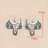 Boho Turquoise Metal Earrings