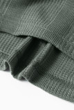 Duffel Green Solid Color Ribbed Ruffle Tank Top and Pants Set