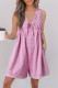 Bonbon Mineral Wash Pleated Bust V Neck Sleeveless Denim Romper