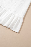 White Floral Eyelet Embroidered Sleeveless Shift Dress