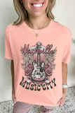 Pink Nashville MUSIC CITY Guitar Graphic Crewneck Tee