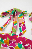 Multicolour Floral Tied Straps Ricrac Trim Maxi Dress