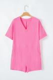 Bonbon Loose Half Sleeve V Neck Knit Romper