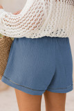 Sail Blue Cotton Gauze Paperbag Shorts