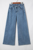 Dusk Blue Medium Wash Super Wide Leg Denim Pants